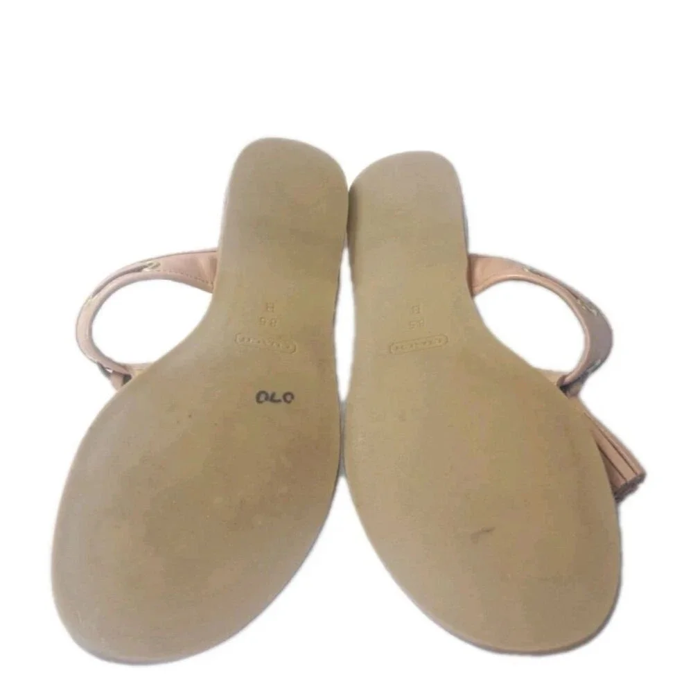 Coach Sheena Tan Leather Tassel Sandals Women's Size  8.5 B Shoes